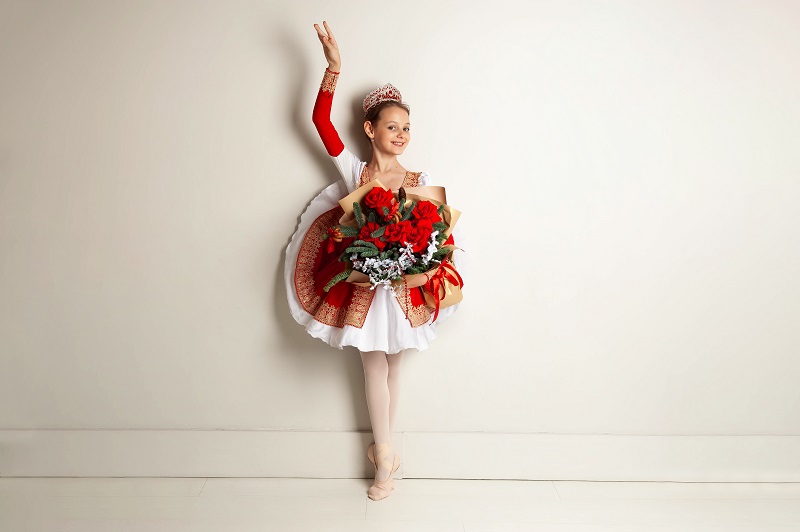 ballerina and flowers