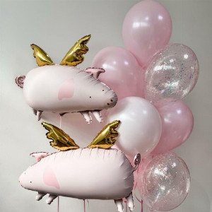 Set of balloons "Winged Pig" with delivery Novosibirsk