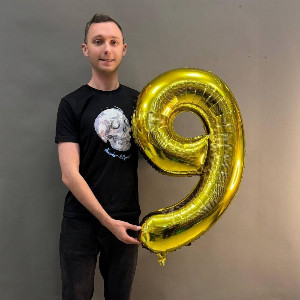 Шар-цифра "Золотая 9"