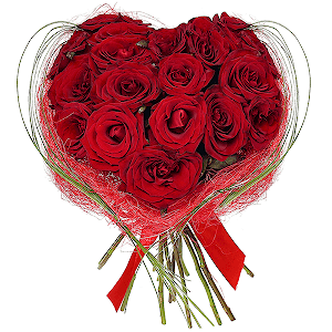 Red rose 50 cm - 25, Beargrass (1 pc.), Ribbon, Bouquet frame structure