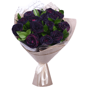 Arrangement of 15 black roses with delivery Novosibirsk