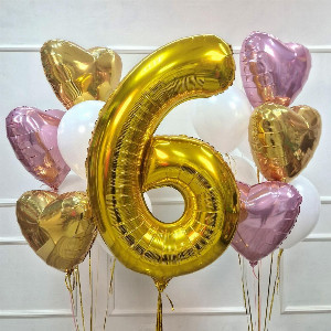 Golden Glow Balloon Set with delivery Novosibirsk