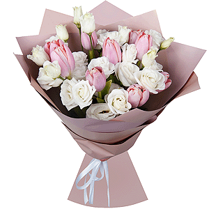 Arrangement of 15 tulips with delivery Novosibirsk