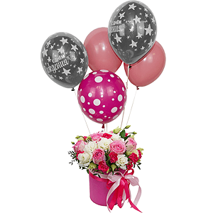Miss charming with baloons with delivery Novosibirsk