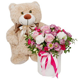 Darling with teddy bear with delivery Novosibirsk