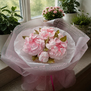 Morning Freshness Peony Marshmallow Bouquet with delivery Novosibirsk