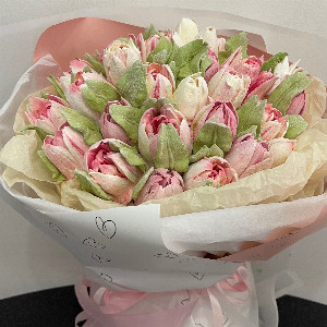 Spring Mood Marshmallow Tulip Bouquet with delivery Novosibirsk
