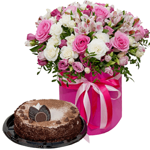 Flower fairy with cake with delivery Novosibirsk