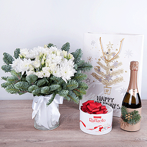 Gift set "Snow carnival with non-alcoholic champagne" with delivery Novosibirsk