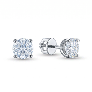 Gold Stud Earrings with Synthetic Diamonds 3 ct. with delivery Novosibirsk