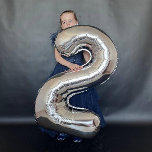 Шар-цифра "Серебряная 2"