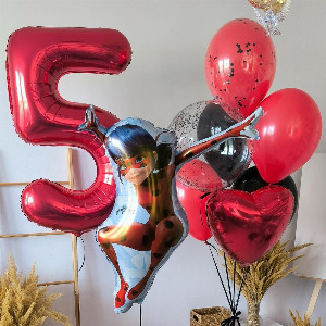 Ladybug Heroine Balloon Set with delivery Novosibirsk