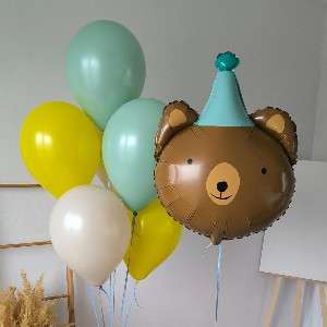 Teddy in a Cap Balloons Set with delivery Novosibirsk