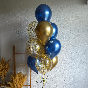 Blue Gold Balloon Fountain with delivery Novosibirsk