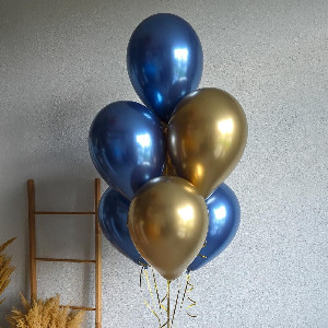 Blue Chrome Balloon Fountain with delivery Novosibirsk