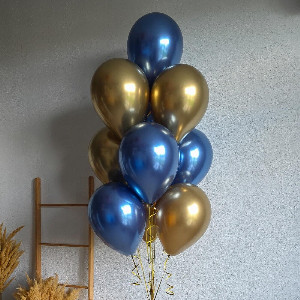 Blue Gold Balloon Fountain with delivery Novosibirsk