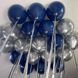 "Silver Orbit" Balloons with Tinsel with delivery Novosibirsk