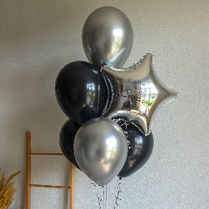 "Silver Orbit" Balloon Bouquet with delivery Novosibirsk