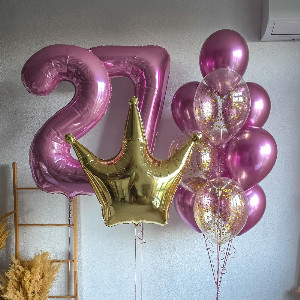 "Pink Crown" Balloon Set with delivery Novosibirsk