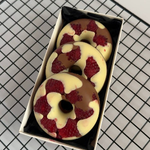 "Raspberry Swirl" Chocolate Doughnuts with delivery Novosibirsk