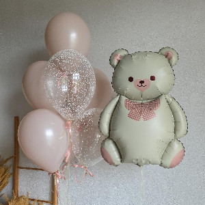 Набор шаров "Пудровый мишка" с доставкой в Новосибирске