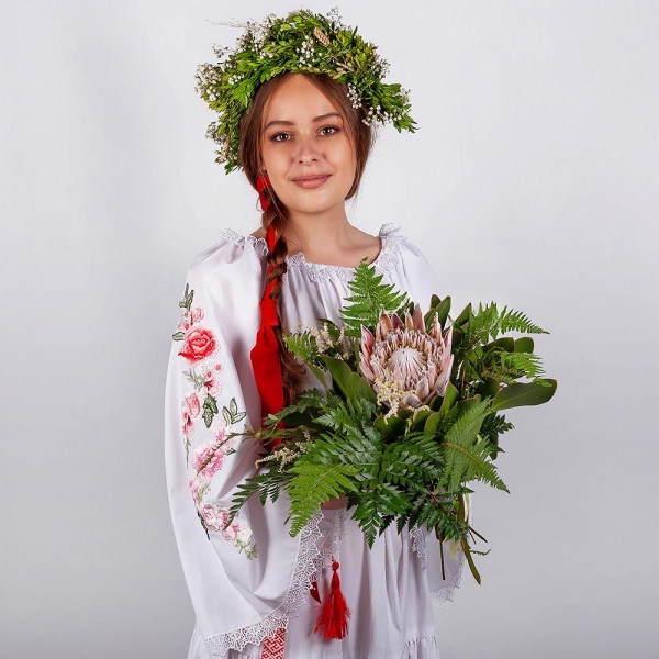 Протея, Папоротник, Астильба, Лента