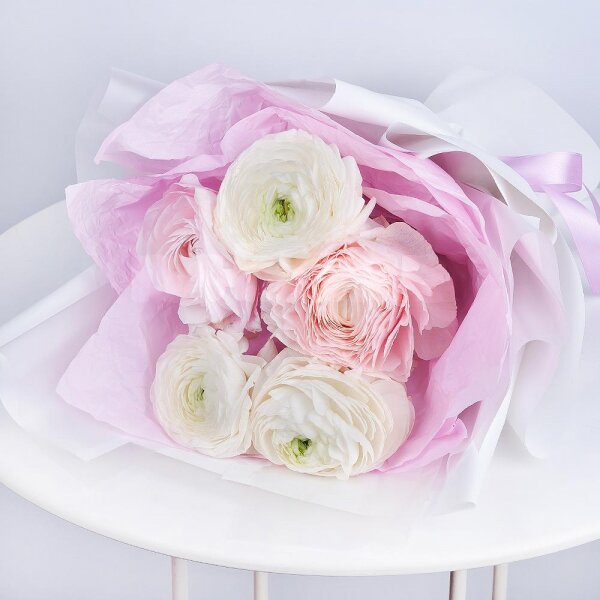 Ranunculus Pink - 3, Ranunculus White - 4, Wrapping Paper