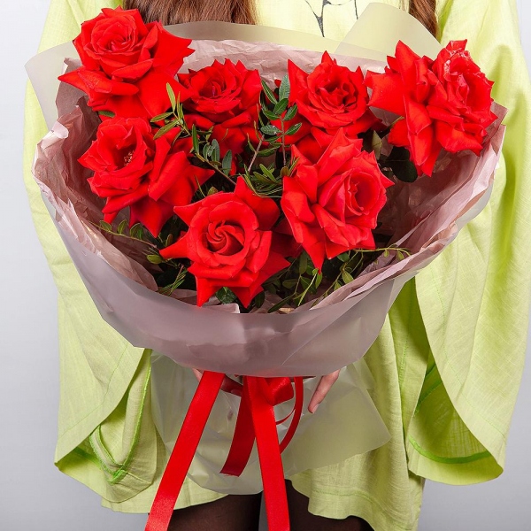 Rose Red 50 cm Ecuador - 9, Pistachio, Wrapping Paper